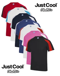 Just Cool Polyester Kids Childs Breathable Wicking Athletic Contrast T-Shirt - Picture 1 of 10