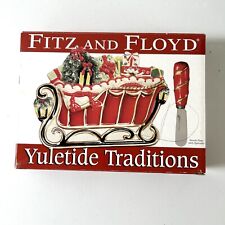 Fitz & Floyd Yuletide Traditions Snack Plate Spreader Sleigh Christmas With Box