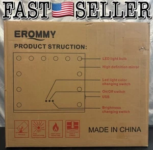 Hollywood Vanity Mirror Makeup Mirror 12 LED Bulbs Lights Dimmable USB Touch - Picture 1 of 14