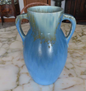 Jarrón de cerámica azul/verde vintage 12,25" t. - Imagen 1 de 8