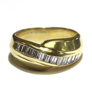 18k yellow gold .52ct VS1 G diamond baguette anniversary ring 8.6g 6 band 75807 - Picture 1 of 6