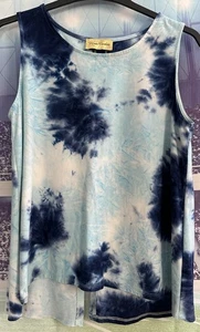 Kristin Crenshaw Super Soft Stretch MS1638 Tank Top Size M Tie Dye USA Made - Picture 1 of 10