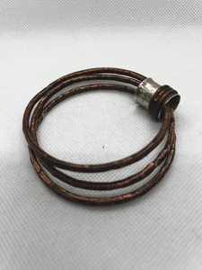 ARMREIF 3 KUPFER Armbänder verbunden mit Silber 3/4 breiter Ring & kleinen Kupferringen - Bild 1 von 4