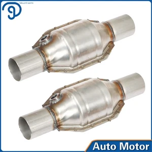 2pcs universal three-way high-flow catalytic converter standard 2.25" cat - Foto 1 di 11