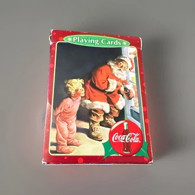 Collectible Coca Cola Playing Cards - Santa in Refrigerator with Coke and Child - Image 1 of 4