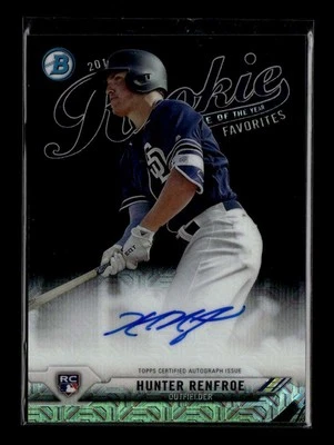 Hunter Renfroe 2017 Bowman cromo ROY Favoritos Mojo refractor #HR automático #/75 Foto 1 de 2