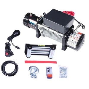 Fits Jeep Truck Towing Trailer Electric Winch 12V Steel Cable Off Road 13000LBS - Picture 1 of 17