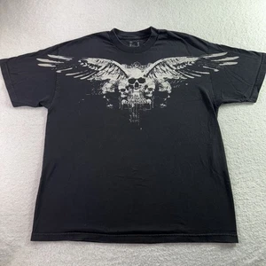 Vintage Metal Mulisha Black Shirt Y2K Skulls Grunge Skater Goth Pinkman XL - Picture 1 of 7