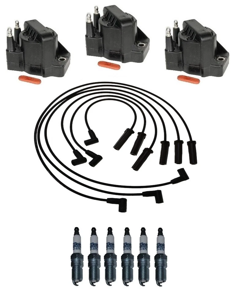 Fios de ignição 3 bobinas 6 kit de velas de ignição ACDelco para Buick LeSabre 3.8L V6 99-05 - Imagem 1 de 1
