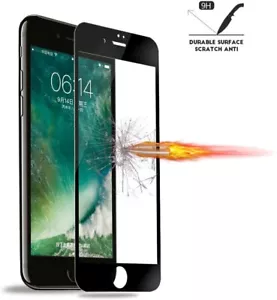 for iPhone SE 2020 8/7 HD Full Coverage Screen Protector Tempered Glass -Black - Picture 1 of 6