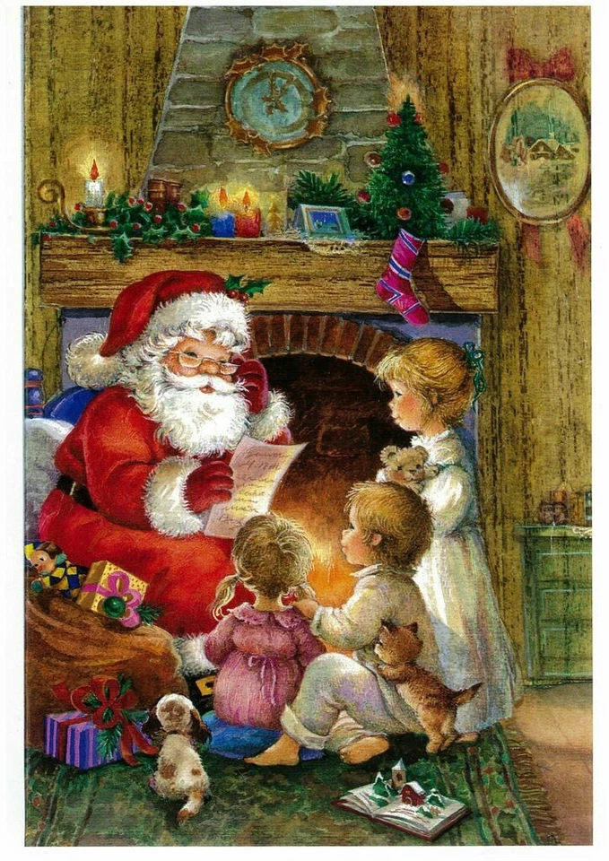 NEEDLEPOINT'S Canvas 14 or 18 count_Christmas_Snow_Winter_Santa_Kid's - Image 1 of 1