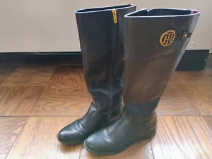Tommy Hilfiger Women’s 7.5 M WC Shano Black Wide Calf Riding Boots Shoes - Picture 1 of 7