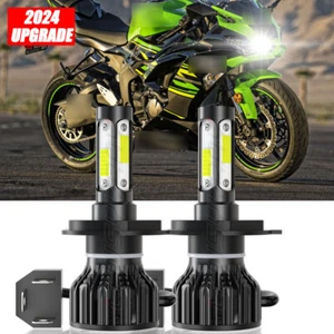 Pair H4 9003 Headlight Bulb For Kawasaki Ninja ZX6R ZX7R ZX9R 1995-2002 NEW - Picture 1 of 10
