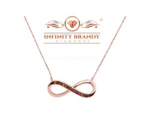 Infinity Brandy Diamond® Chocolate Brown 10K Rose Gold Dazzling Pendant Necklace