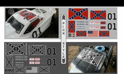 GENERAL LEE Dukes Of Hazzard 1/10 1/8 - RC Car Truck Crawler decals Stickers  - Image 1 of 4