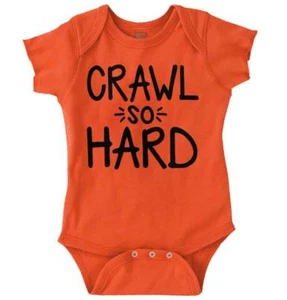 Crawl So Hard Funny Cute Shower Gift Idea Newborn Baby Boy Girl Infant Romper - Picture 1 of 18