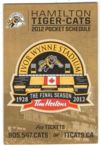 2012 Hamilton Tiger Cats CFL Football Schedule !!! Many Sponsors - Picture 1 of 1