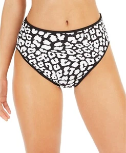 Calvin Klein BLACK LEOPARD Bound Print High-Waist Bikini Swim Bottom, US Medium - Picture 1 of 2