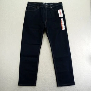 Wrangler Regular Fit Flex Jeans Mens 38x32 Straight Cotton Blend Dark New - Picture 1 of 9