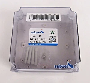 NEW SAIPWELL DSAT17171 6X6X4 PVC JUNCTION BOX W/ MOUNTING PLATE & CLEAR COVER - Picture 1 of 5