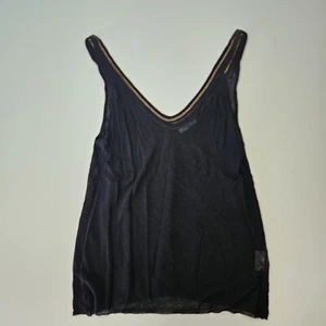 KOOKAI Black Knit Singlet Tank Top with Gold Chain Neckline size 1/6-8 - Picture 1 of 6