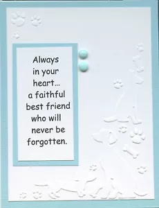 Dog Sympathy 'never forgotten' Embossed Notecards (1 Card) #284 - Picture 1 of 1