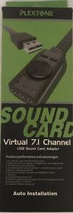 Plextone GS3 Virtual 7.1 Channel USB Sound Card Adapter New In Box - Picture 1 of 5