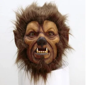 Máscara de Hombre Lobo Halloween Látex Cabeza Completa con Pelo Horror Bestia Lobo Luna Noche Máscara - Imagen 1 de 2