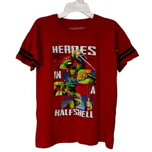 NEW Nickelodeon Ninjas Turtles T Shirt Heros In A Half Shell Red Graphic Kids L - Picture 1 of 7