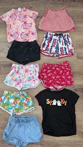 girls bundle 6 Shorts and 3 Tops Colorful Sz 4 - Picture 1 of 10