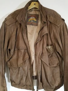 Adventure Bound 1980s Leather Jacket Mens Sz XL Brown Snap & Zip Closure 3133 - Picture 1 of 10