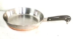 Sartén 1801 Revere Ware 10" revestida de cobre inoxidable anterior a 1968 EE. UU. sin tapa - Imagen 1 de 4