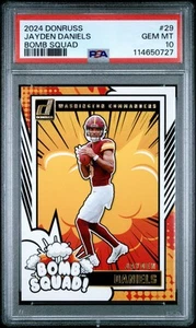2024 PANINI DONRUSS BOMB SQUAD #29 JAYDEN DANIELS ROOKIE RC PSA 10 - Picture 1 of 2