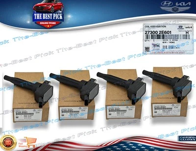 ⭐GENUINE⭐ OEM⭐ Ignition Coil 4 PCS For 2016-2023 Hyundai Kia 2.0L 273002E601 - Image 1 of 4