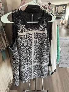 Adrianna Papell Women's Lace Sleeveless Tank Top Blouse Size M - Foto 1 di 8