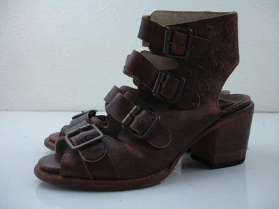 Women's 7 M Freebird by Steven Quail FB-Quail Sandals Brown Leather Buckles Shoe - Image 1 of 4