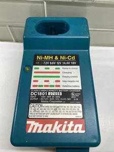 Makita Battery Charger DC1801 Ni-MH Ni-Cd 120V 60W, 50-60Hz, 7.2-18V, 2.1A - Picture 1 of 4