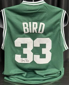 Maglia Boston Celtics Larry Bird firmata Mitchell Ness verde JSA COA - Foto 1 di 2