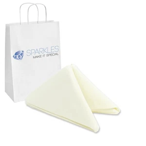 250 pcs 20"x20" inch Polyester Cloth Napkin - Ivory - Wedding Linen he - Picture 1 of 6