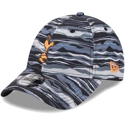 Men's New Era Black Tottenham Hotspur Wave All Over Print 9FORTY Adjustable Hat - Image 1 of 4