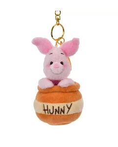 Japan Tokyo Disney Store Piglet Plush Keychain HONEY DAY - Picture 1 of 5