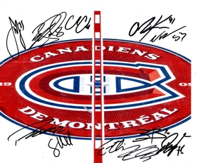 MONTREAL CANADIENS TEAM SIGNED 8X10 11 AUTOGRAMME COLE CAUFIELD - Bild 1 von 1