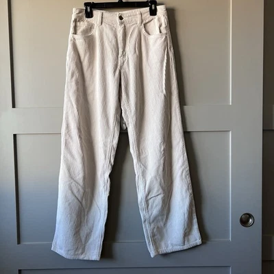 Billabong Midtown Straight Leg Corduroy Pants Women Sz 27 Ivory Highrise Classic - Image 1 of 4