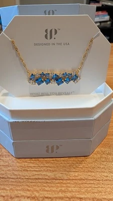 Bomb вечеринки OG ожерелье "Лихорадочный кружева" NK31121 Aqua синий шпинель / золото покрытие - Изображение 1 из 3