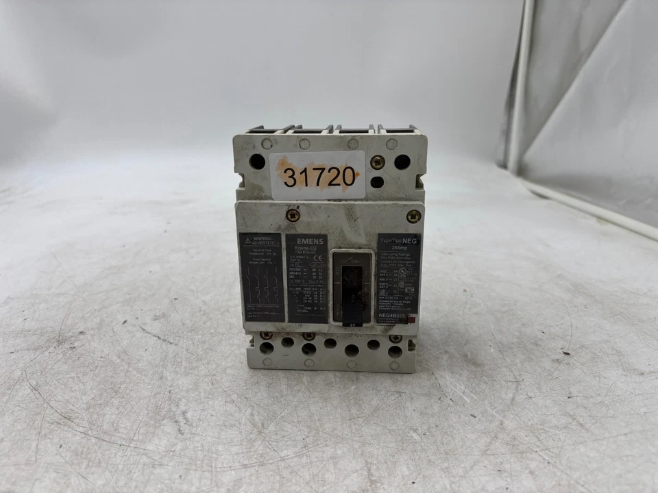 Disjuntor Siemens NEG4B025 25A 4 polos 480VAC - Imagem 1 de 3