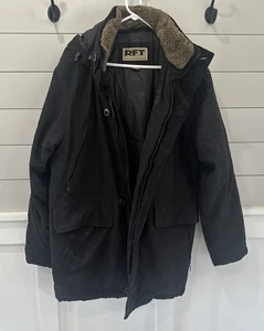 CAPPOTTO INVERNALE UOMO medio con cappuccio nero RFT BY RAINFOREST - Foto 1 di 10