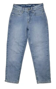 Cat & Jack Kid's Jeans Size 7 Ankle Straight Stretch Light Wash 5 Pocket Design - Picture 1 of 5