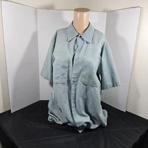 Vintage Red Cap Unit F Skeleton Graphics Button Up Work Shirt Size Large Gray  - Picture 1 of 24