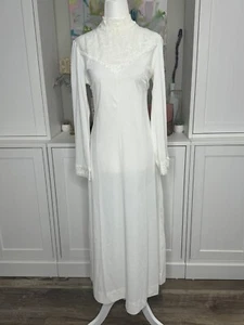 Camicia da notte intera Le Voys casetta bianca pizzo nylon zip schiena grande - Foto 1 di 13