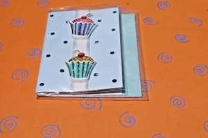 Mini Tarjeta Dimensional Cupcakes CELEBRACIÓN Escrituras ¡NUEVA EN PAQUETE ENVÍO GRATUITO! - Imagen 1 de 4